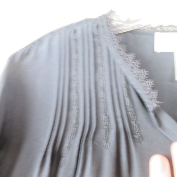 Soft Surroundings Pleated Long Sleeve Tunic Size M Black - Picture 3 of 11